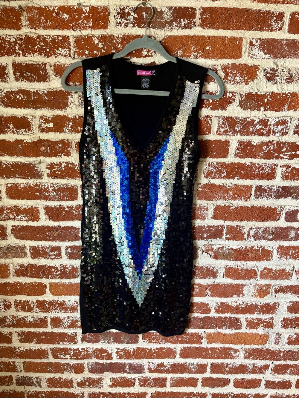 Y2K Say What Sequin Black Dress